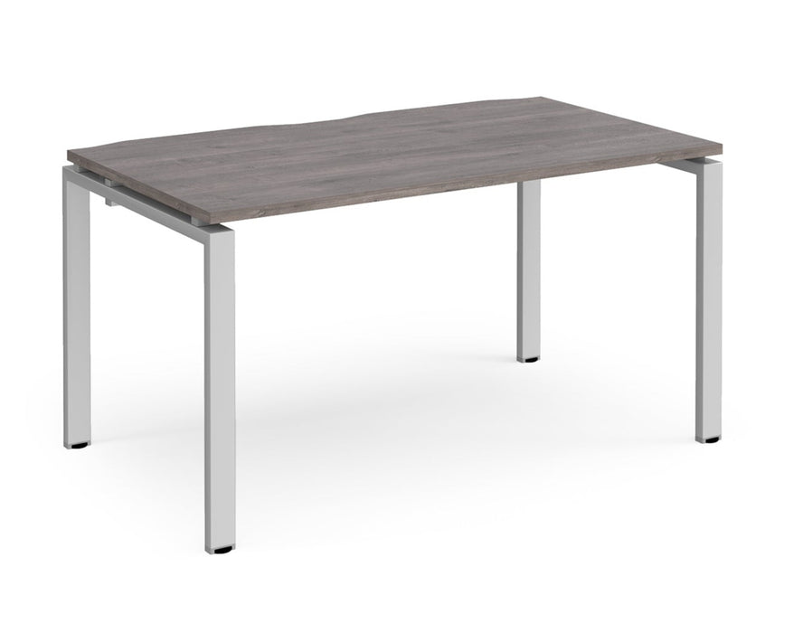 Adapt II - Single Bench Desk - Silver Frame - 800mm.