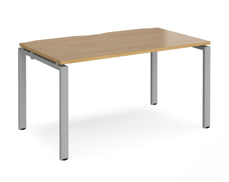 Adapt II - Single Bench Desk - Silver Frame - 800mm.