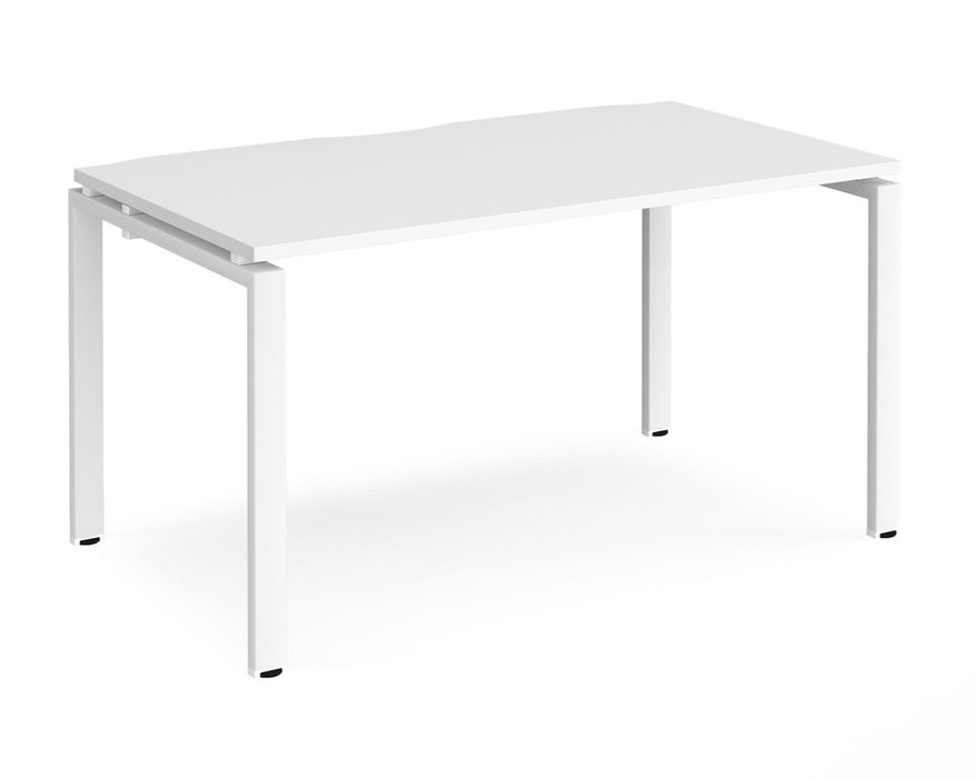 Adapt II - Single Bench Desk - White Frame - 800mm.