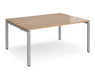 Adapt II - Back To Back Rectangular Desks - Silver Frame.