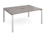 Adapt II - Back To Back Rectangular Desks - Silver Frame.