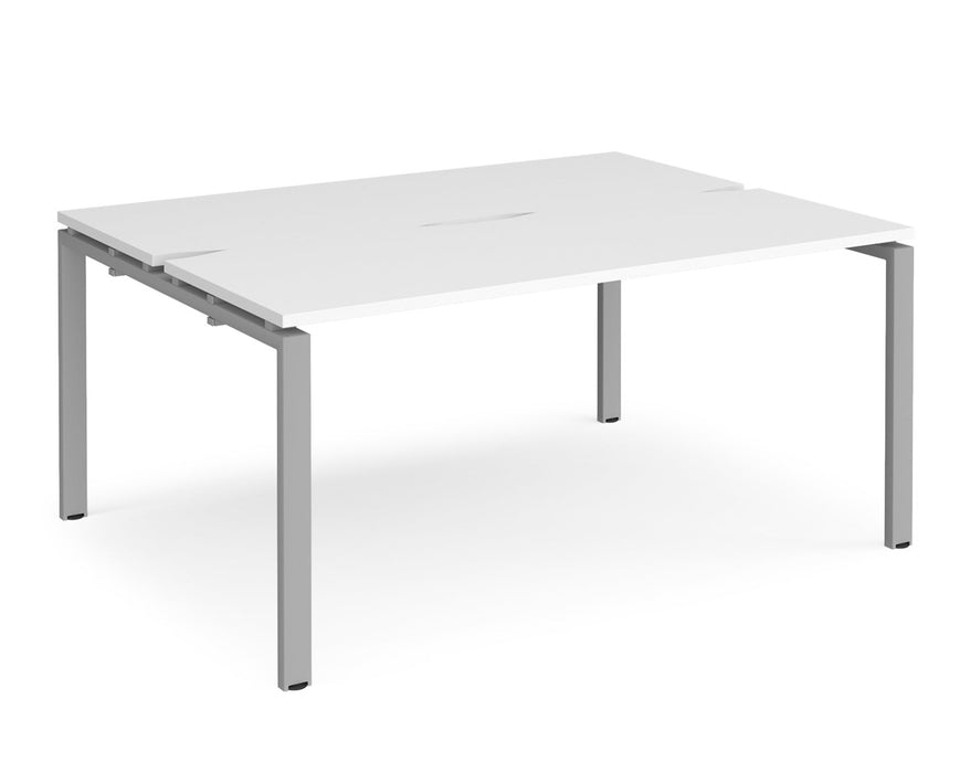 Adapt II - Back To Back Rectangular Desks - Silver Frame.