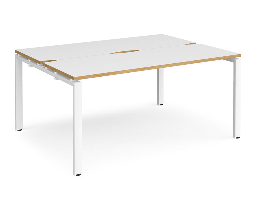 Adapt II - Back To Back Rectangular Desks - White Frame.