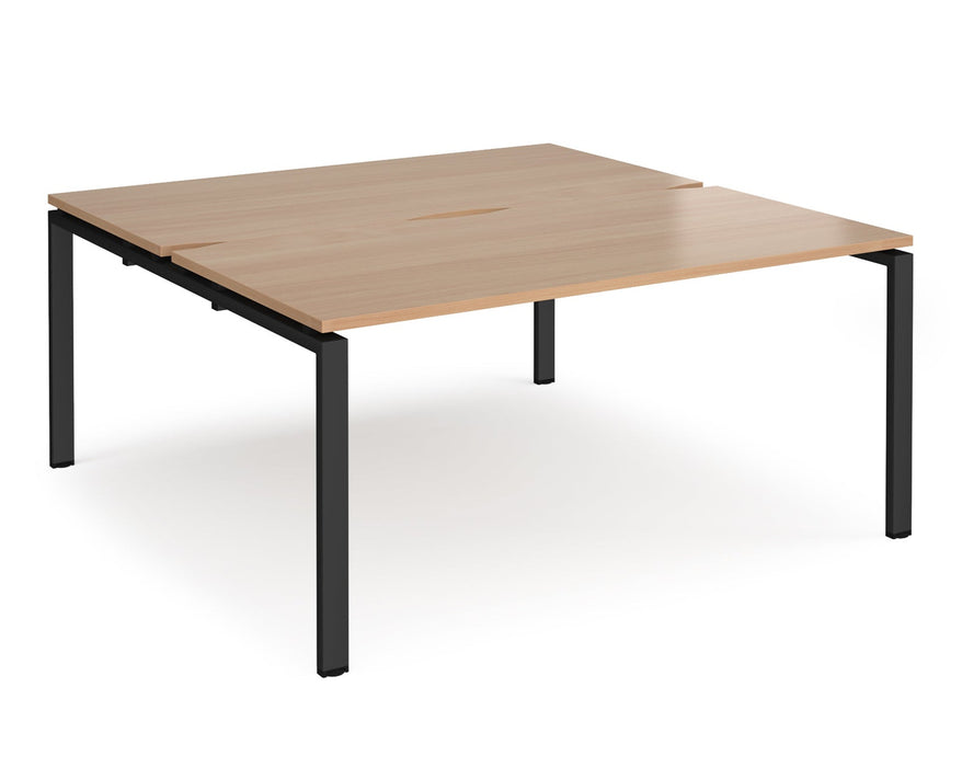 Adapt II - Back To Back Square Desks - Black Frame.