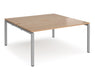 Adapt II - Back To Back Square Desks - Silver Frame.