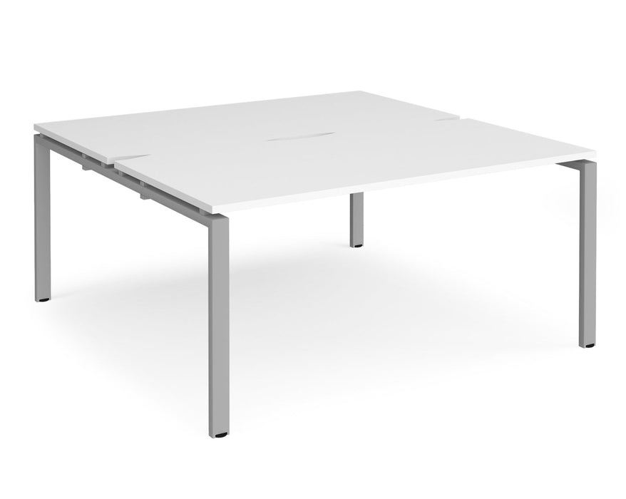 Adapt II - Back To Back Square Desks - Silver Frame.