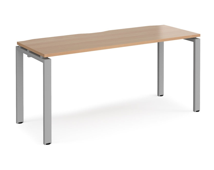 Adapt II - Single Bench Desk - Silver Frame - 600mm.