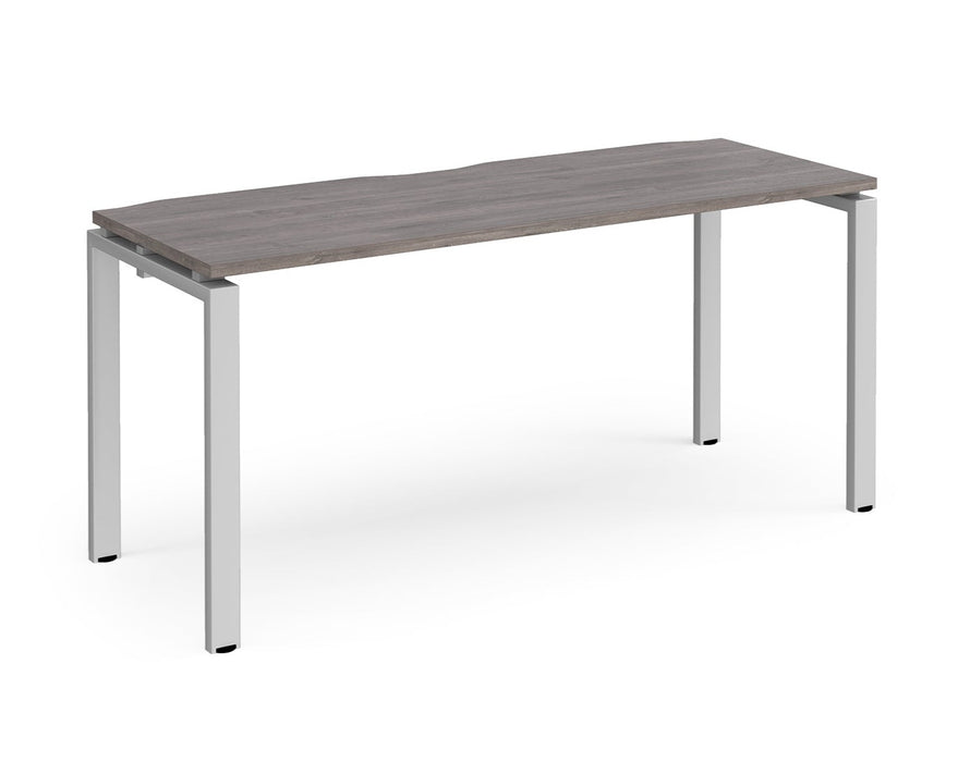 Adapt II - Single Bench Desk - Silver Frame - 600mm.