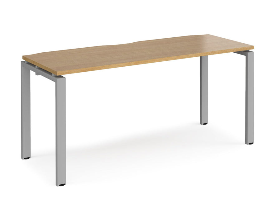 Adapt II - Single Bench Desk - Silver Frame - 600mm.