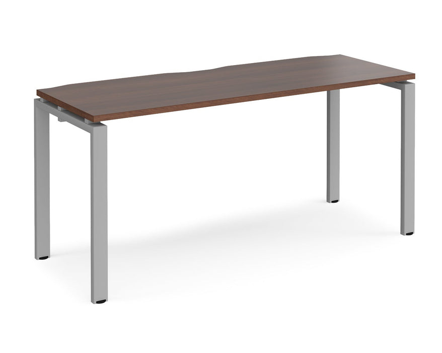 Adapt II - Single Bench Desk - Silver Frame - 600mm.