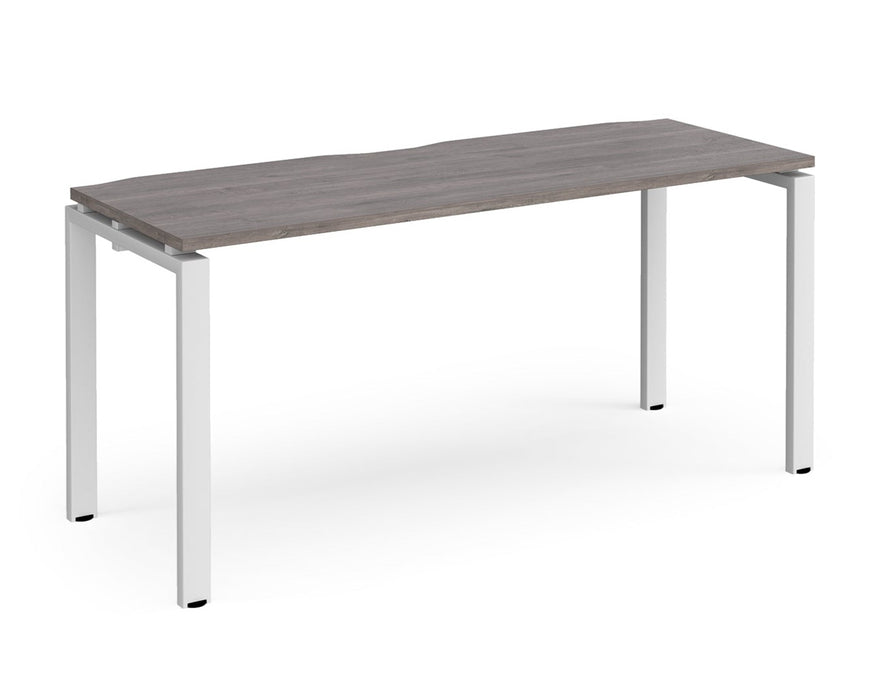 Adapt II - Single Bench Desk - White Frame - 600mm.