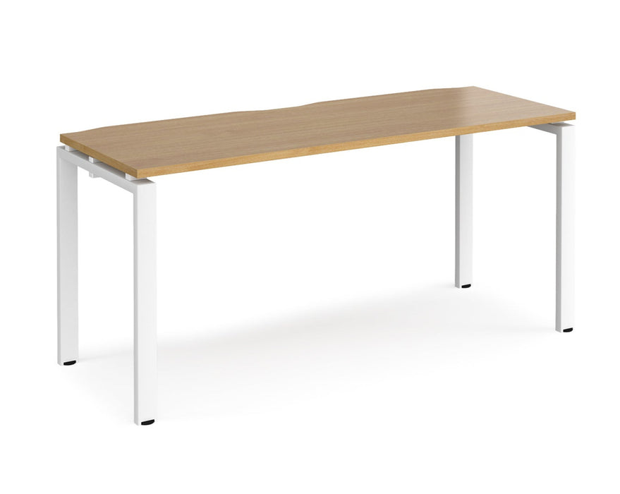 Adapt II - Single Bench Desk - White Frame - 600mm.