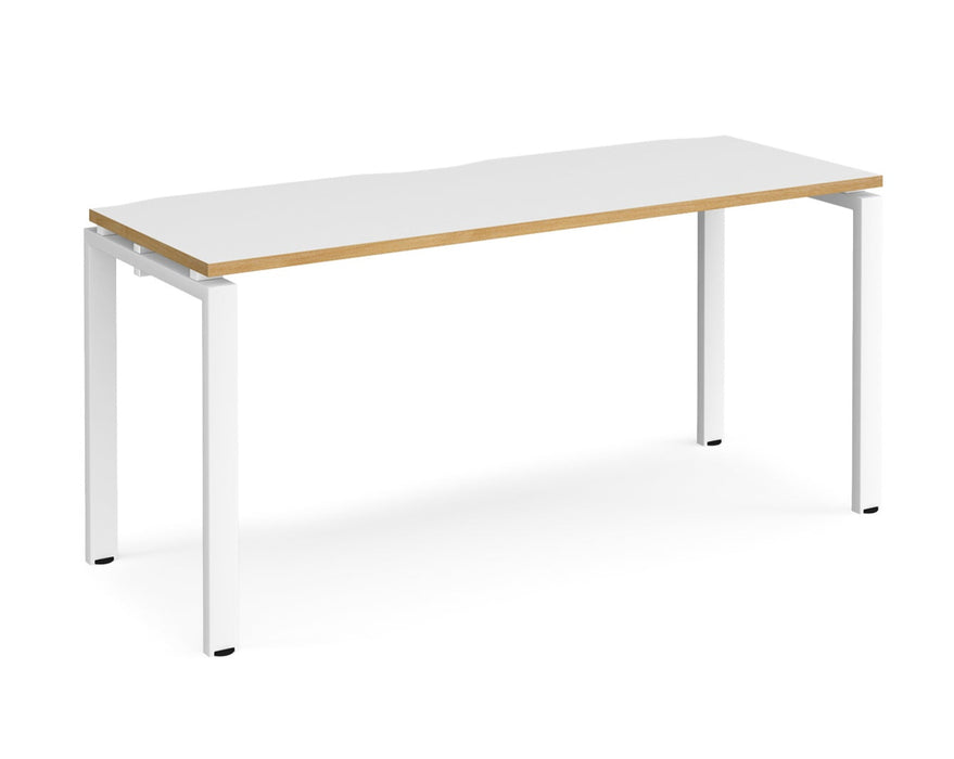 Adapt II - Single Bench Desk - White Frame - 600mm.