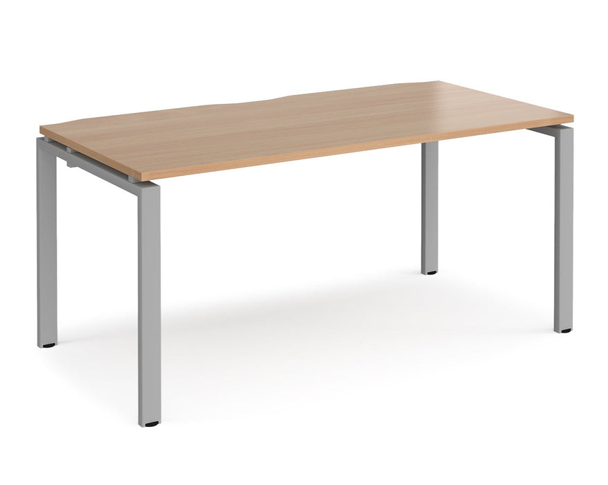 Adapt II - Single Bench Desk - Silver Frame - 800mm.