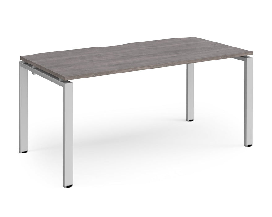 Adapt II - Single Bench Desk - Silver Frame - 800mm.