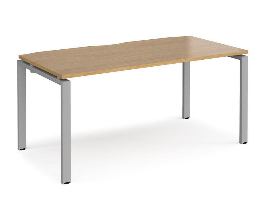 Adapt II - Single Bench Desk - Silver Frame - 800mm.