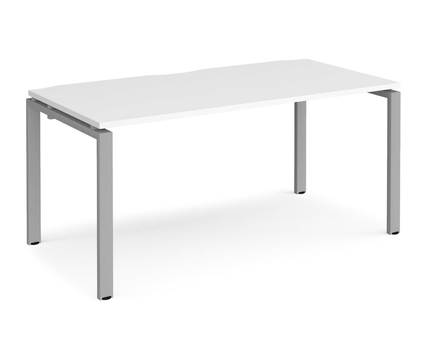 Adapt II - Single Bench Desk - Silver Frame - 800mm.