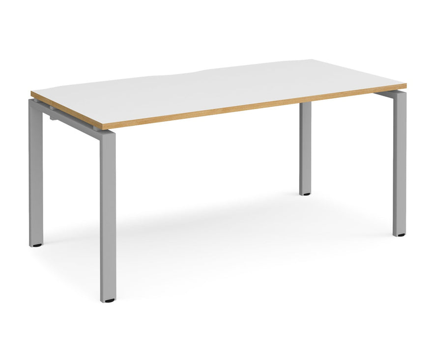 Adapt II - Single Bench Desk - Silver Frame - 800mm.