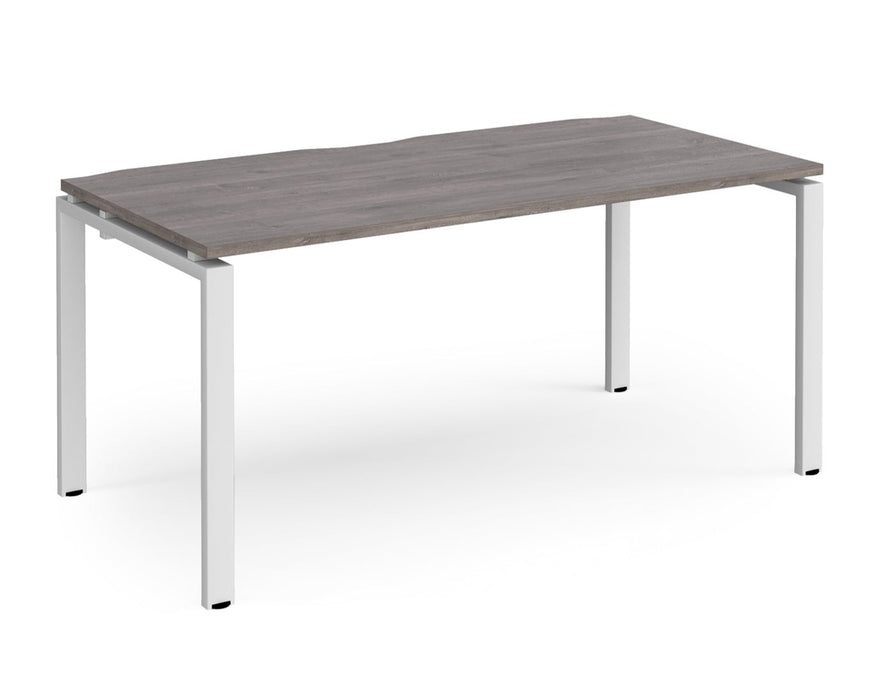 Adapt II - Single Bench Desk - White Frame - 800mm.