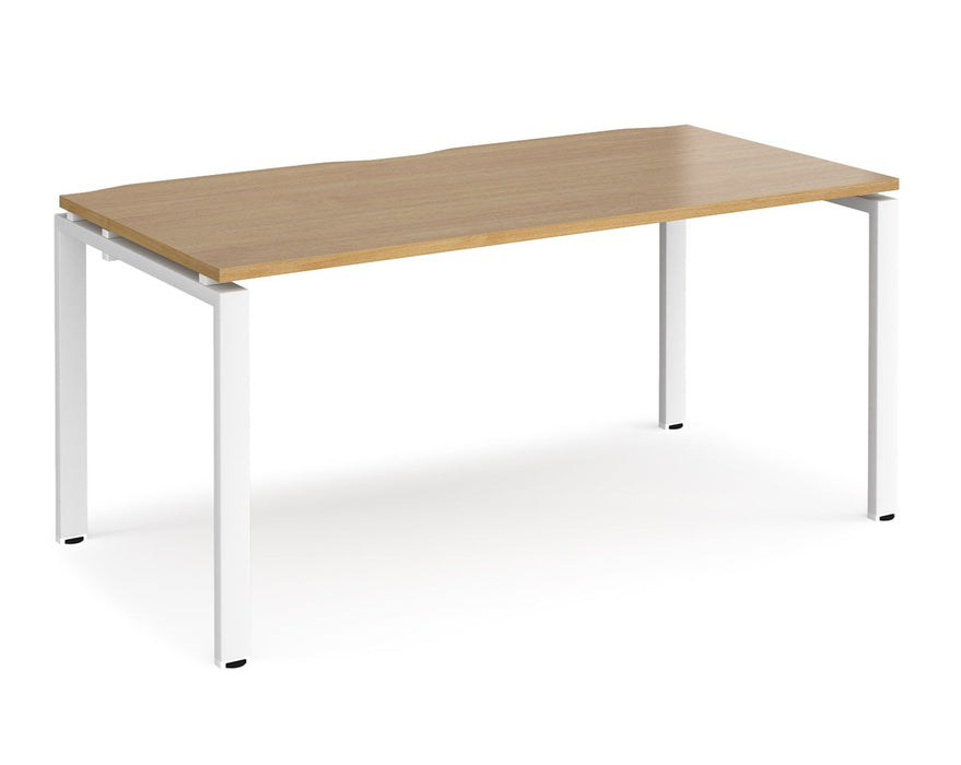 Adapt II - Single Bench Desk - White Frame - 800mm.