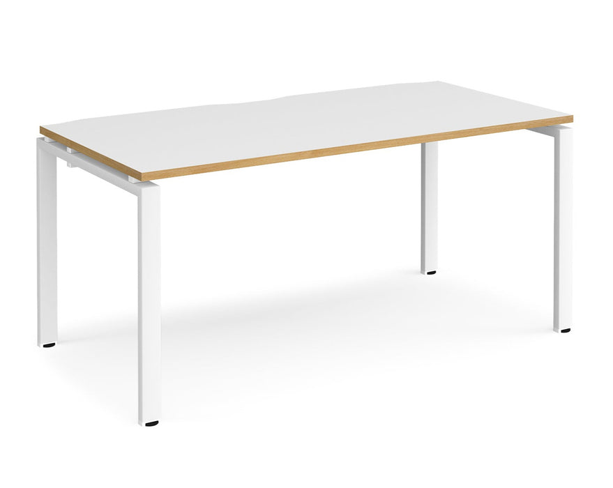 Adapt II - Single Bench Desk - White Frame - 800mm.