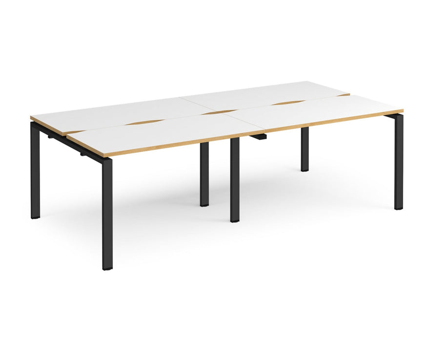 Adapt II - Double Back To Back Desk - Black Frame.