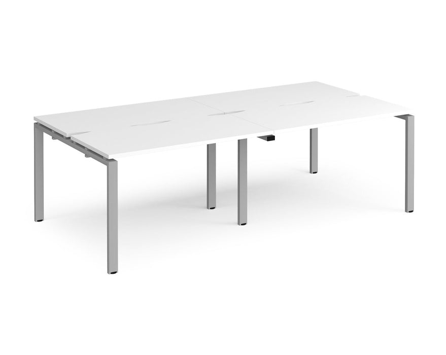 Adapt II - Double Back To Back Desk - Silver Frame.