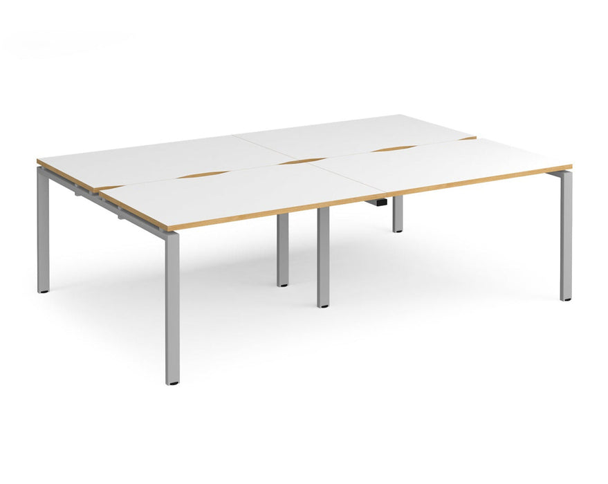 Adapt II - Double Back To Back Desk - Silver Frame.