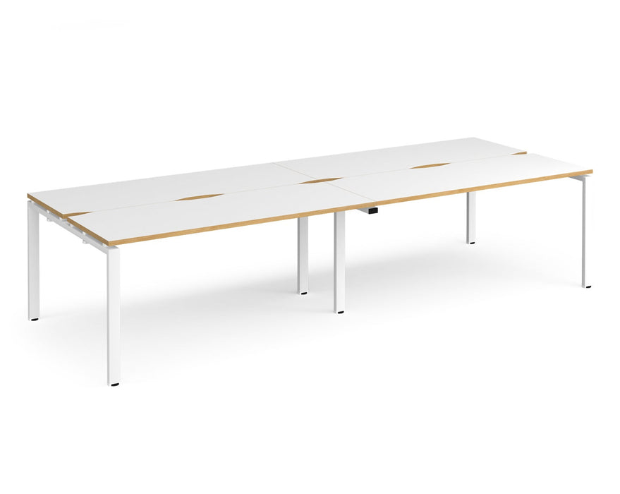 Adapt II - Double Back To Back Desk - White Frame.