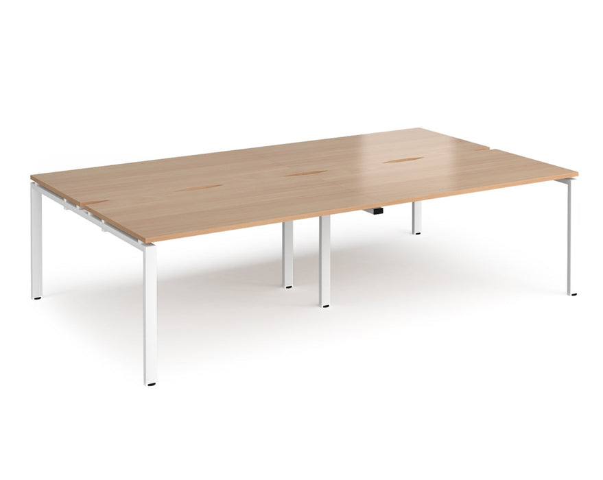 Adapt II - Double Back To Back Desk - White Frame - 1600mm.