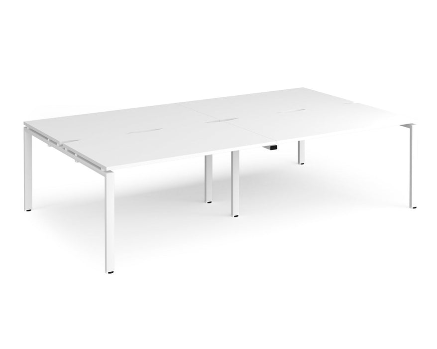 Adapt II - Double Back To Back Desk - White Frame - 1600mm.