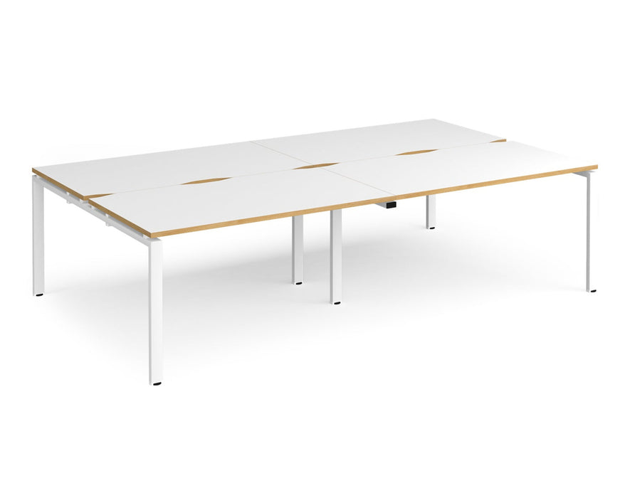 Adapt II - Double Back To Back Desk - White Frame - 1600mm.