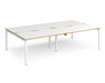 Adapt II - Double Back To Back Desk - White Frame - 1600mm.