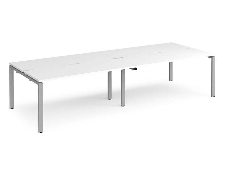 Adapt II - Double Back To Back Desk - Silver Frame.