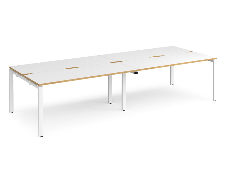 Adapt II - Double Back To Back Desk - White Frame.