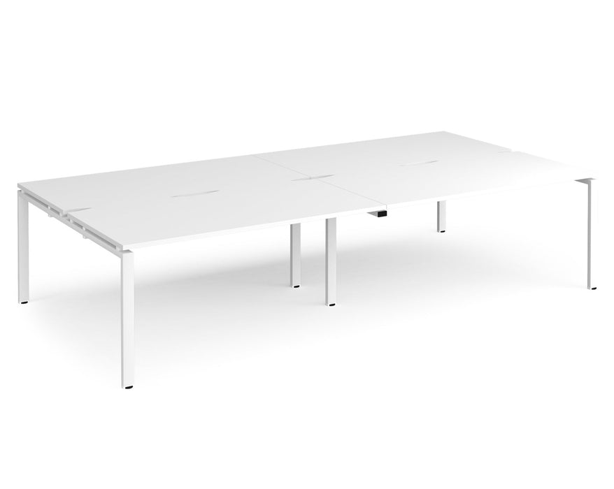 Adapt II - Double Back To Back Desk - White Frame - 1600mm.