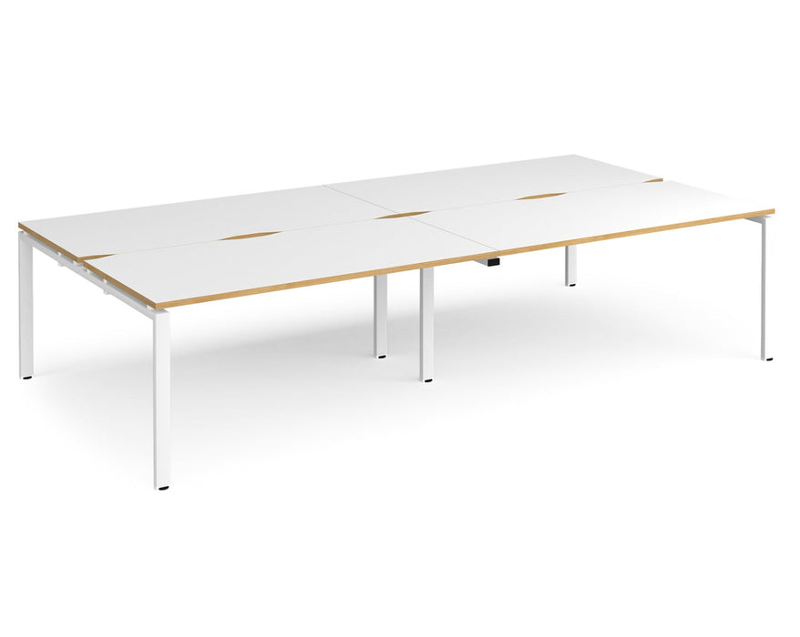 Adapt II - Double Back To Back Desk - White Frame - 1600mm.