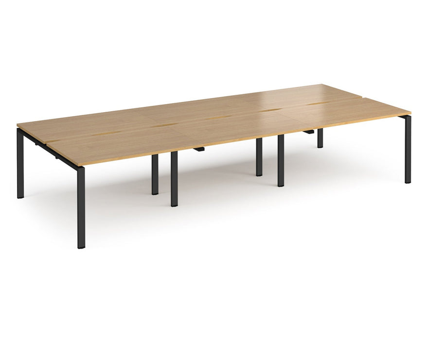 Adapt II - Triple Back To Back Desk - Black Frame - 1600mm.