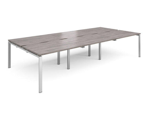 Adapt II - Triple Back To Back Desk - Silver Frame - 1600mm.