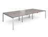 Adapt II - Triple Back To Back Desk - Silver Frame - 1600mm.