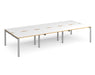 Adapt II - Triple Back To Back Desk - Silver Frame - 1600mm.