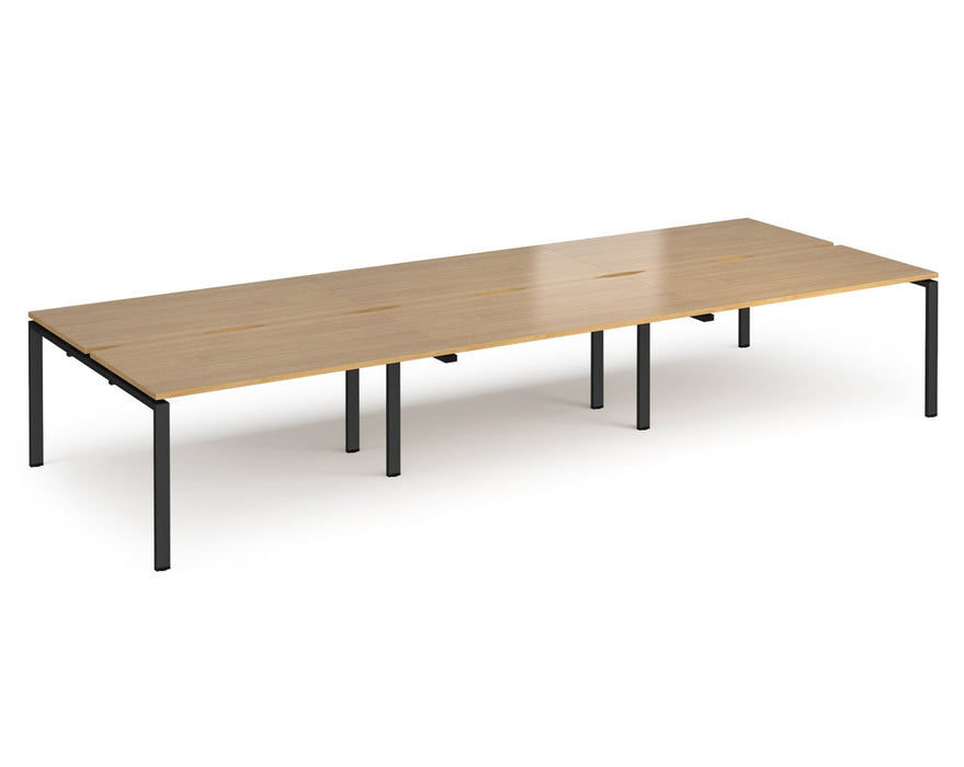 Adapt II - Triple Back To Back Desk - Black Frame - 1600mm.