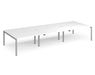 Adapt II - Triple Back To Back Desk - Silver Frame - 1600mm.