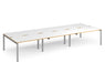 Adapt II - Triple Back To Back Desk - Silver Frame - 1600mm.