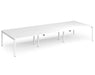 Adapt II - Triple Back To Back Desk - White Frame - 1600mm.