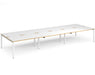 Adapt II - Triple Back To Back Desk - White Frame - 1600mm.