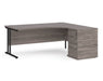 Maestro 25 - Ergonomic Right Hand Desk with Cantilever Frame and Pedestal - Black Frame.