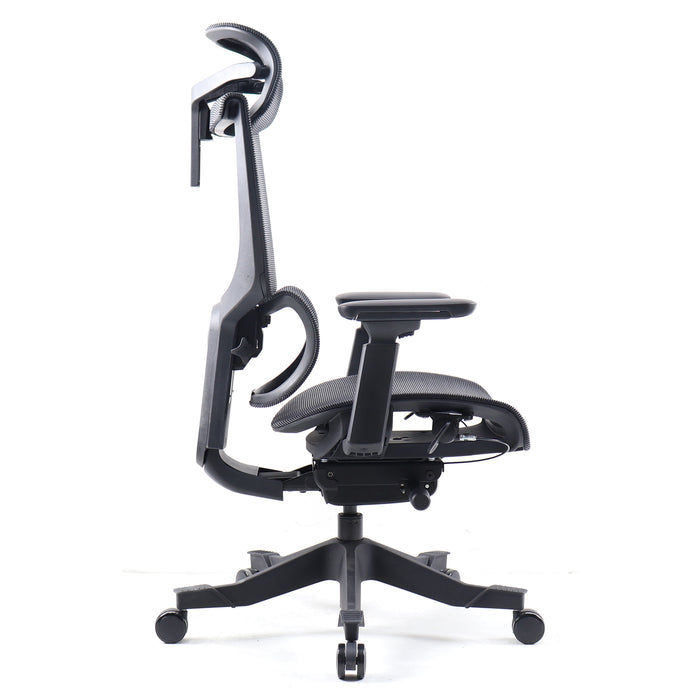 Elise black mesh back operator chair with headrest and black mesh seat