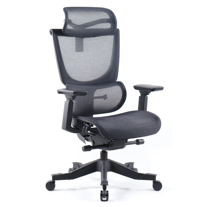 Elise black mesh back operator chair with headrest and black mesh seat