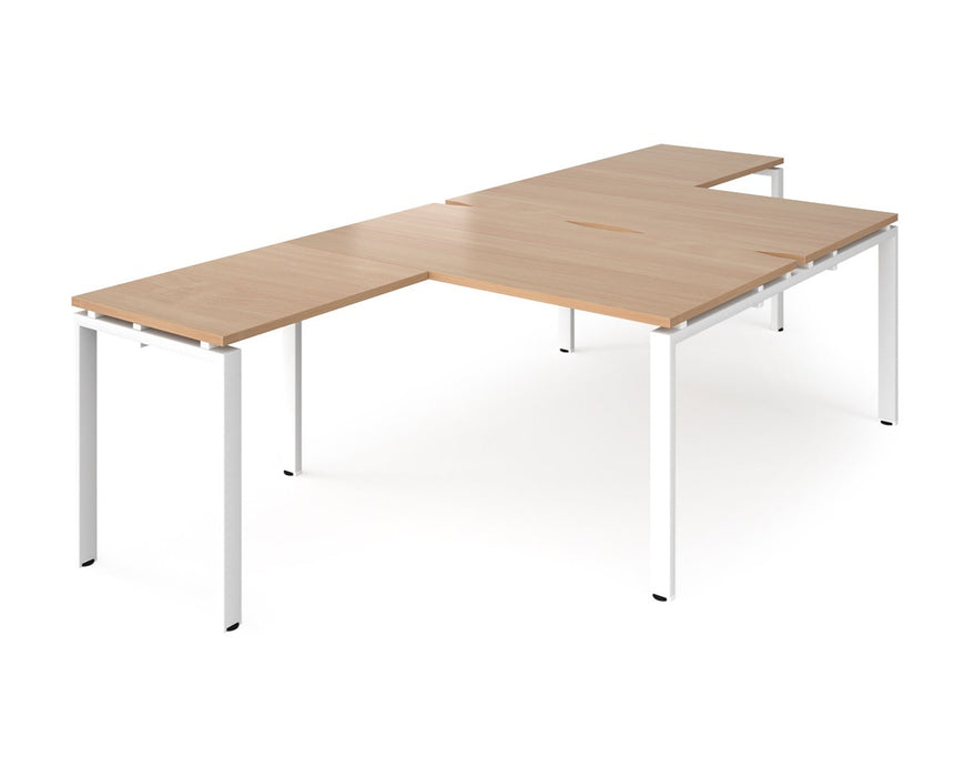 Adapt II - Back to Back Desk with Returns - White Frame